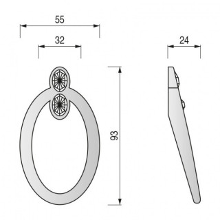 HOLE TIRADOR ZAMAK. 2 DIAMANTES. ELEGIR ACABADO. 2