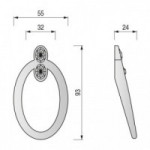 HOLE TIRADOR ZAMAK. 2 DIAMANTES. ELEGIR ACABADO.