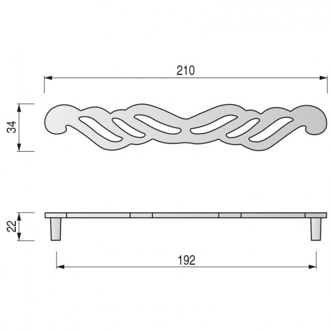 MOUSTACHE TIRADOR ZAMAK 192MM. ELEGIR...