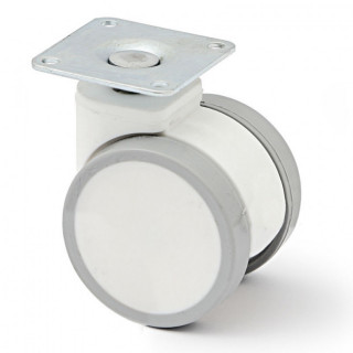 RUEDA GIRATORIA DUNCAN ø50. ALTURA 64 MM. COLOR BLANCO 2