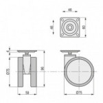 RUEDA GIRATORIA DUNCAN ø75 H96 PLÁSTICO GRIS