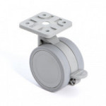 RUEDA GIRATORIA VEGA CON ARO DE GOMA ø60 CON PLACA