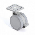 RUEDA GIRATORIA VEGA CON ARO DE GOMA Ø60 CON PLACA ACABADO BLANCO FRENO SIN FRENO