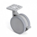 RUEDA GIRATORIA VEGA ARO GOMA ø75 CON PLACA