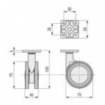 RUEDA GIRATORIA VEGA ARO GOMA ø75 CON PLACA