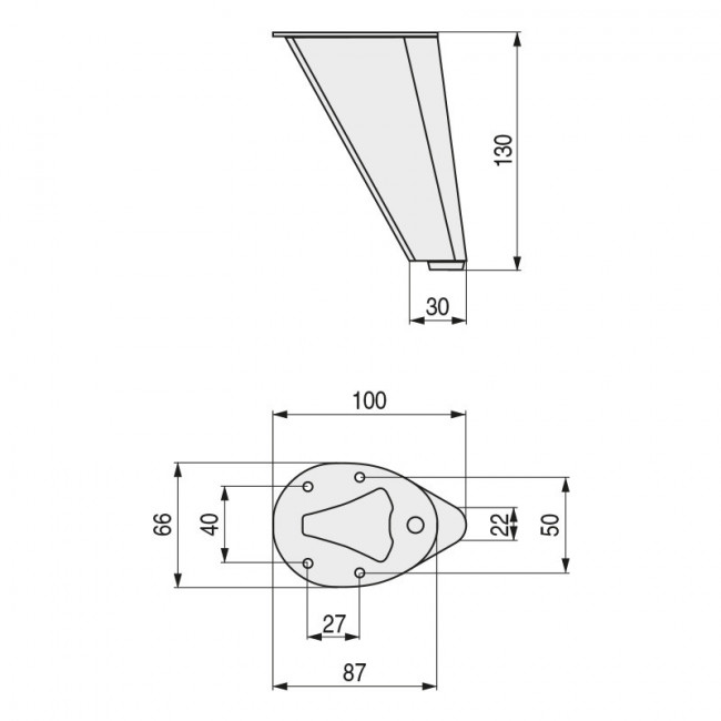 PATA METÁLICA CONE H130