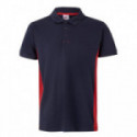 POLO BICOLOR DE MANGA CORTA. TEJIDO PIQUÉ DE 60% ALGODÓN Y 40% POLIÉSTER. CIERRE CENTRAL CON BOTONES. S, M, L, XL Y XXL
