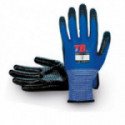 GUANTE POLIESTER AZUL PALMA NITRILO NEGR0 RUGOSO 700AZ U3 TOUCH TALLA 7-9