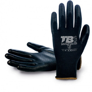 GUANTE POLIESTER NEGRO PALMA POLUIRETANO NEGRO 500G2 URETAN TALLA 6-10 2