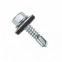 TORNILLO BROCA ROSCA CHAPA CABEZA HEXAGONAL DIN 7504-K ARANDELA P-16 ZINCADO