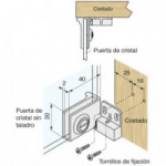 BISAGRAS CENTRAL PUERTA CRISTAL INTERIOR CROMO  (2 BISAGRAS CENTRALES IGUALES)