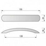 TIRADOR DE MUEBLE HERACLE. ALUMINIO. CROMO BRILLANTE