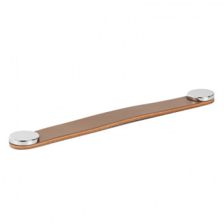 TIRADOR PIEL FLEXA C128 L150 BEIGE/CROMO 2