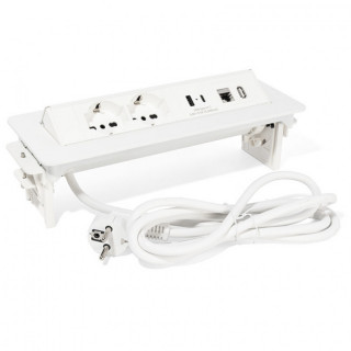 REGLETA ENCHUFES BASCULANTE MODELO SWING-S ACABADO BLANCO - NEGRO 2