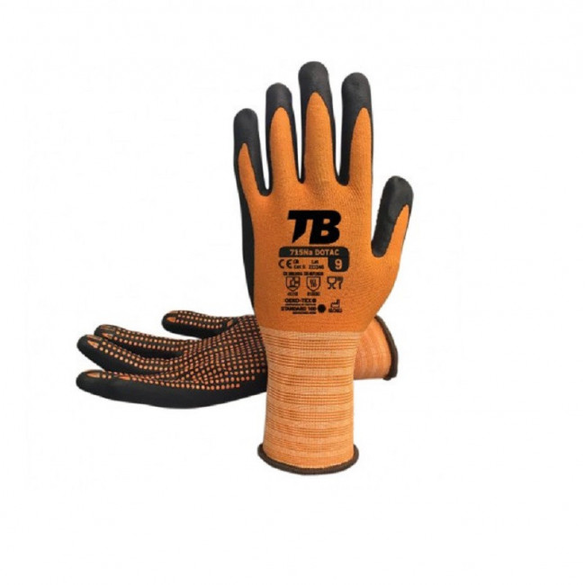 GUANTE NYLON NARANJA NITRILO FOAM  TALLAS M-L-XL