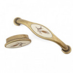TIRADOR Y POMO MODELO OASIS PORCELANA ACABADO MARFIL / BRONCE