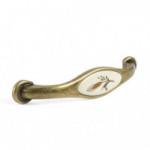 TIRADOR Y POMO MODELO OASIS PORCELANA ACABADO MARFIL / BRONCE