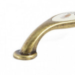 TIRADOR Y POMO MODELO OASIS PORCELANA ACABADO MARFIL / BRONCE