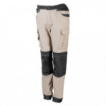 PANTALON BICOLOR CANVAS STRETCH CON BOLSILLOS FLOTANTES VARIOS COLORES TALLA S-XXL ROPA BICOLOR BEIGE NEGRO TALLA S