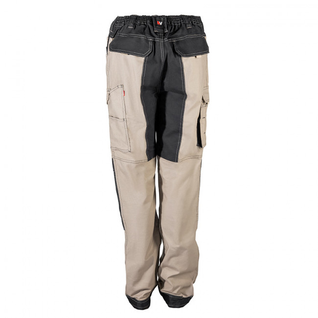 PANTALON BICOLOR CANVAS STRETCH CON BOLSILLOS FLOTANTES VARIOS COLORES TALLA S-XXL ROPA BICOLOR BEIGE NEGRO TALLA S