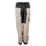 PANTALON BICOLOR CANVAS STRETCH CON BOLSILLOS FLOTANTES VARIOS COLORES TALLA S-XXL ROPA BICOLOR BEIGE NEGRO TALLA S