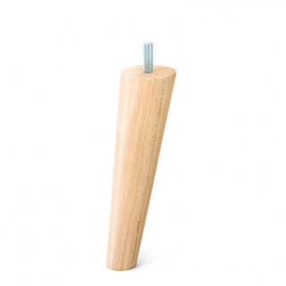 PATA MADERA CONICA INCLINADA H120 - H150 M8 ACABADO NATURAL/NEGRO 2