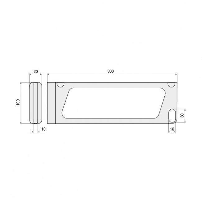 SOPORTE EST. ZAMAK KANSAS L300 IZQUIERDA CROMO