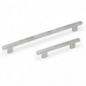 TIRADOR DE BARRA RECTA. ACERO INOXIDABLE. SECCIÓN RECTANGULAR ALARGADA. 288-736MM. DOS PATAS CENTRADAS