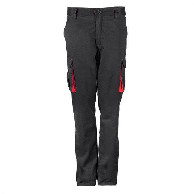 PANTALÓN BICOLOR STRETCH NEGRO-ROJO