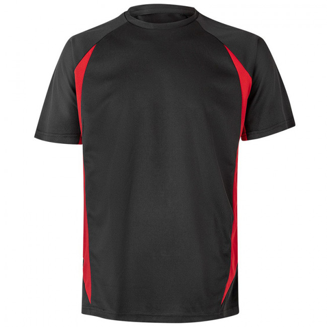 CAMISETA TÉCNICA BICOLOR . CINTA DE TEJIDO BASE. CORTE RECTO CON CUELLO REDONDO. CAMISETA DE MANGA CORTA - VELILLA