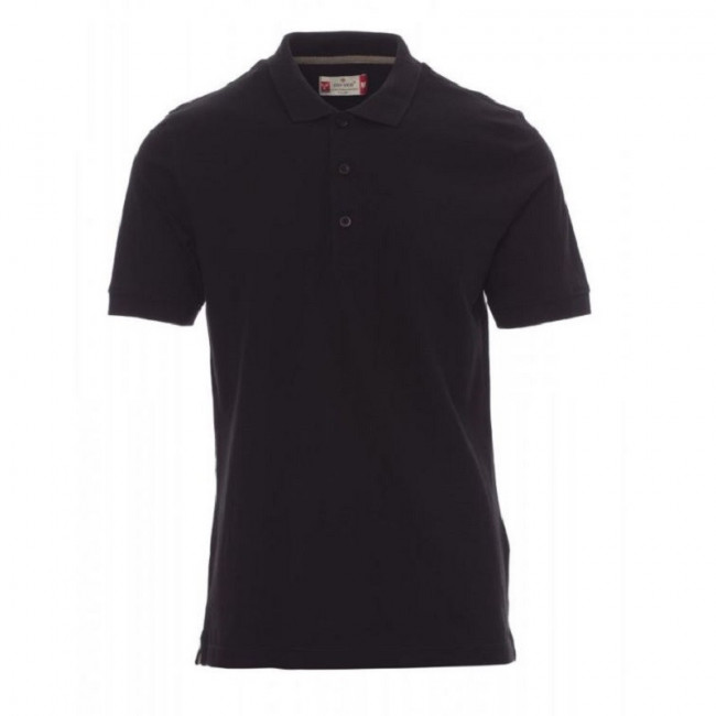 POLO DE MANGA CORTA VENICE. 100 % ALGODÓN (PIQUÉ). PARA HOMBRE. NEGRO. 3 BOTONES EFECTO NÁCAR. TALLAS XS-5XL - PAYPER TA