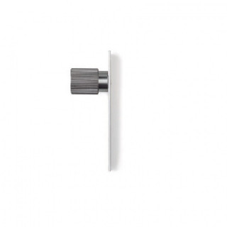 POMO ALUMINIO MODELO ARPA PLATE CON PLACA ACABADOS DISPONIBLES EFECTO INOX, NEGRO CEPILLADO Y LATON CEPILLADO 2
