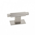 POMO ALUMINIO MODELO ARPA PLATE CON PLACA ACABADOS DISPONIBLES EFECTO INOX, NEGRO CEPILLADO Y LATON CEPILLADO