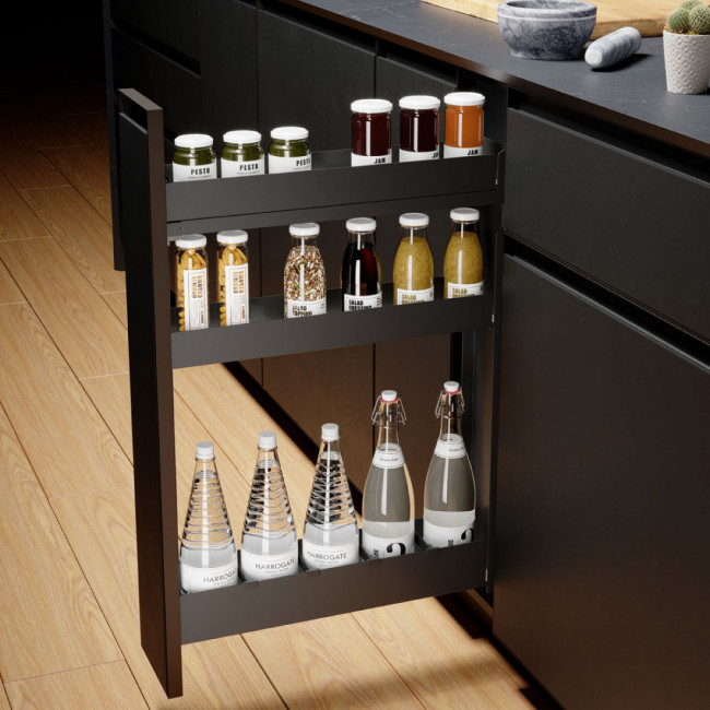 BOTELLERO ALTO NOVA FLAT. . ANTRACITA. ESPESOR 16-19MM. BASE ANTIDESLIZANTE. COMPATIBLE MÓDULOS 150-200 - MENAGE CONFORT