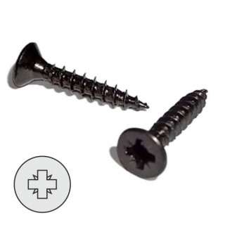 TORNILLO ROSCA MADERA CABEZA PLANA PL. NEGRO FOSFATADO. ACERO. PARA MADERA Y AGLOMERADO. ROSCA GRUESA. DIÁMETRO 2