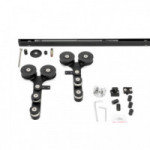 KIT HERRAJES PUERTA CRISTAL VENUS ACABADO CROMO Y NEGRO