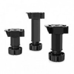 PATA DE COCINA REGULABLE OCTO. PLÁSTICO. NEGRO. PARA ZÓCALO DE MADERA O PVC - JUYPAL
