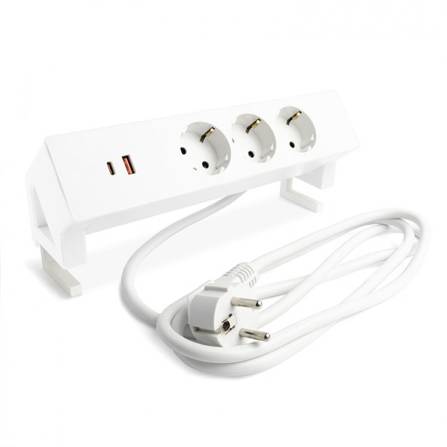 REGLETA DEKS 3TT+USB A/C NEGRO MATE /...