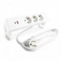 REGLETA DEKS 3TT+USB A/C NEGRO MATE / BLANCO