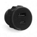 MÓDULO DE CONEXIÓN USB PARA EMBUTIR USB A Y USB TIPO C. AC 220-250 V