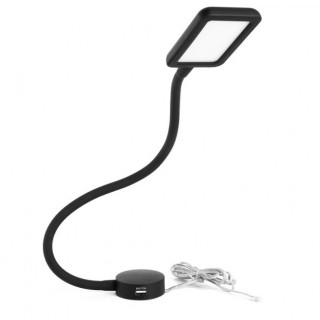 APLIQUE LED FLEXIBLE. GOMA. NEGRO. LUZ NATURAL 4000K. INTERRUPTOR TÁCTIL