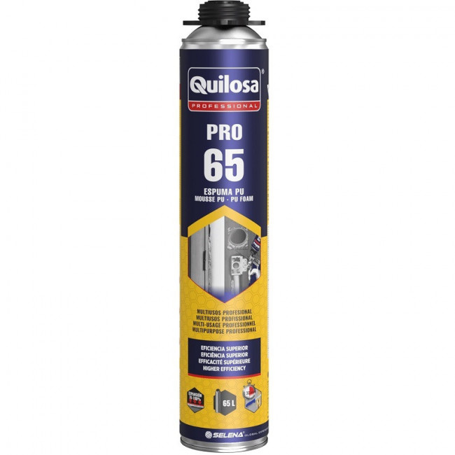ESPUMA DE POLIURETANO PROFESSIONAL PRO 65. AEROSOL. 750 ML - QUILOSA