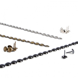 TACHUELA EN TIRA HIERRO NIQUELADO 9,5MM. (+ 20 TACHUELAS SUELTAS / METRO) 50M. 2