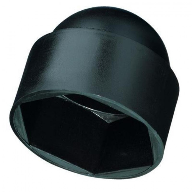 TAPÓN TORNILLO HEXAGONAL. NEGRO. ACERO TRATADO. M-8. PARA SILLAS Y MESAS