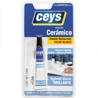 ESMALTE RESTAURADOR CERAMICO CEYS 15ml BLANCO BRILLO 505101