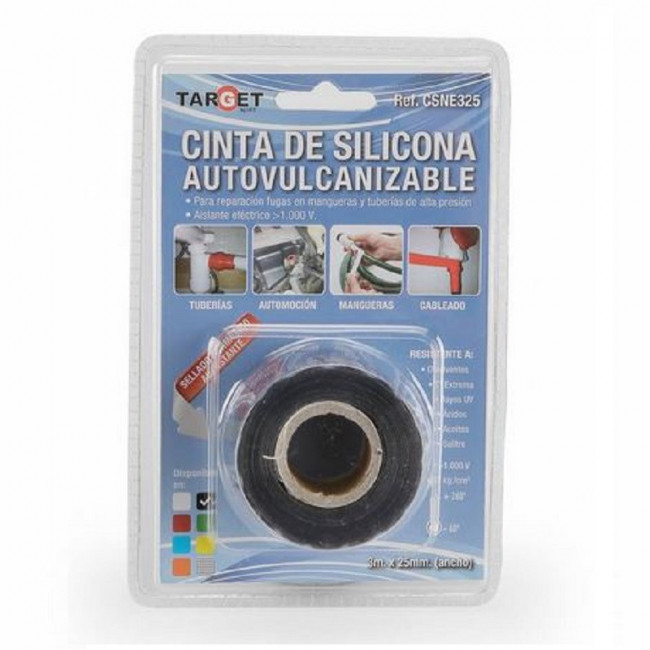 CINTA DE SILICONA AUTOVULCANIZABLE. SILICONA. EN ROLLO. ANCHO 25MM. LONGITUD 3M - TARGET