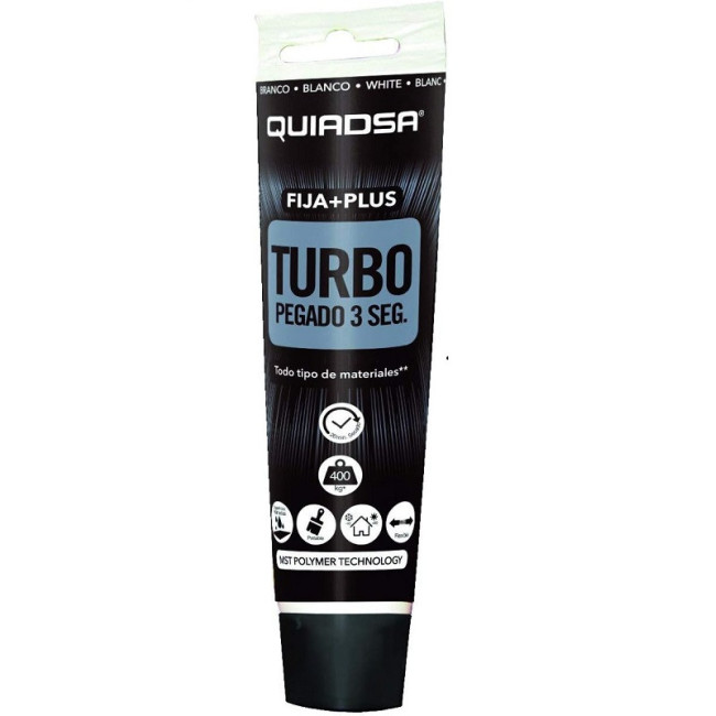 ADHESIVO TURBO QUIADSA BLANCO 150ml FIJA+PLUS 3seg. 400Kg/m2