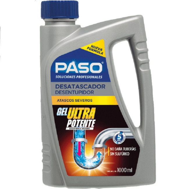 DESATASCADOR EN GEL. PARA TUBERÍAS Y DESAGÜES. 1L. PLÁSTICO. TAPÓN ROSCADO - CEYS
