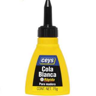 COLA BLANCA RÁPIDA. BOTELLA DOSIFICADORA. 75 G. PARA MADERA. CÁNULA APLICADORA FINA. PLÁSTICO - CEYS