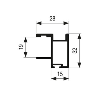 PERFIL TIRADOR MODELO NILA SP19 PLATA MATE / BLANCO / NEGRO MATE SP19 2,60M 2